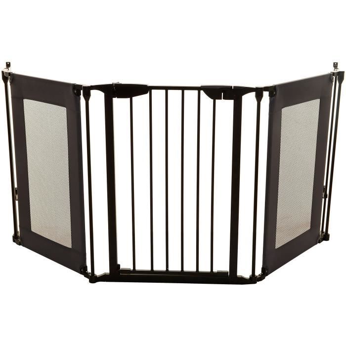 Safety barrier - DREAMBABY - DENVER - 3 panels - 85.5-200 x 74 cm - Bidirectional - Black