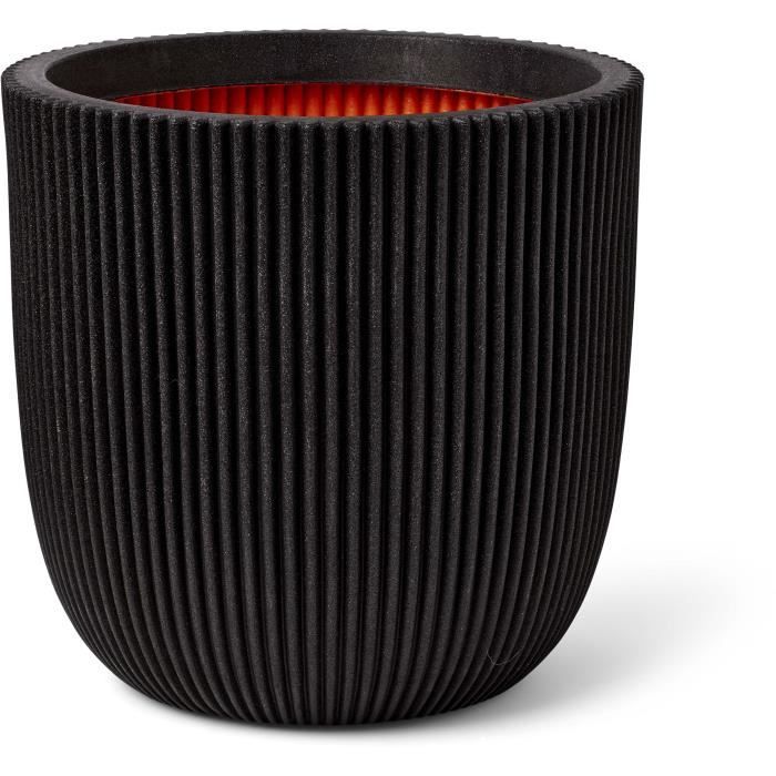 CAPI EUROPE Pot de fleurs boule GROOVE NL - 43x41 cm - Noir
