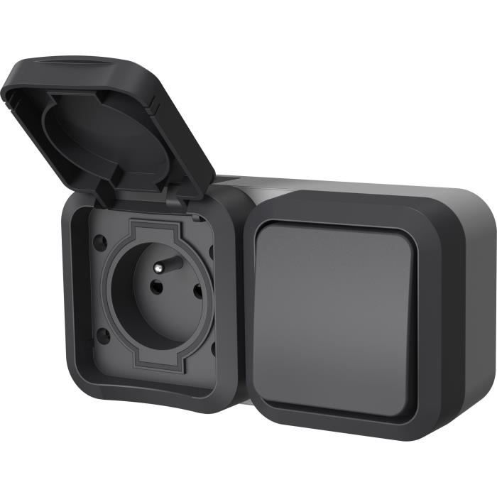 Interrupteur + prise - QUARX - Aqua Pro - Extérieure, verticale, IP55, 250V, 16A