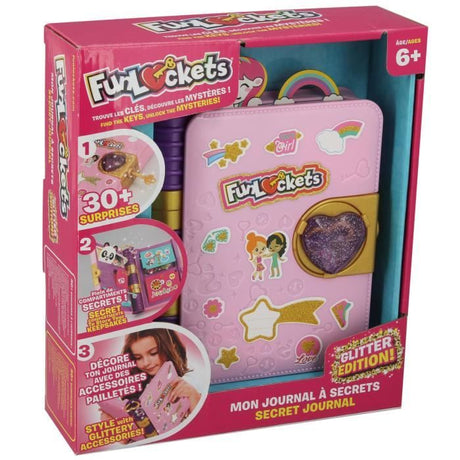 Journal a Secrets - Funlockets - Édition Pailletée - Plus de 30 surprises - Pour enfants a partir de 6 ans