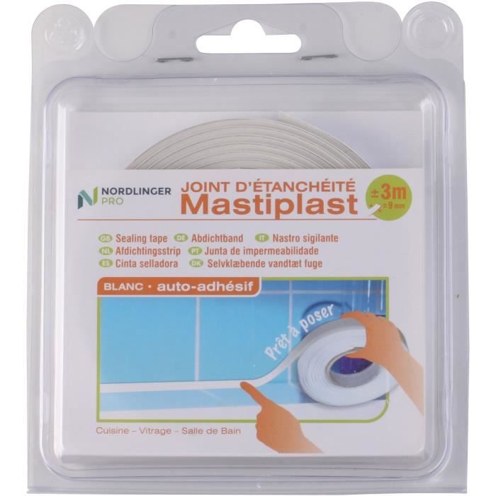 Joint d'étanchéité auto-adhésif - NORDLINGER PRO - Mastiplast 9 mm - Blanc