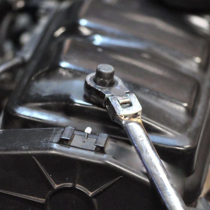 Jeu de 7 Clés mixtes a cliquet - PRECISION STEEL -  8 / 9 / 10 / 11 / 12 / 13 / 14 - Clé a fourche, avec oeil inclinable a 180°