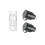 Pack de 2 prises télécommandées pour utilisation extérieure  + télécommande - GAO - 230 V - Noir