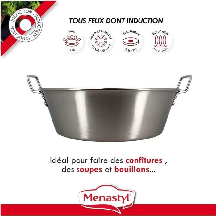 Bassine a confiture - MENASTYL - 4615452 - Acier inoxydable - 40,5 cm - 17 litres