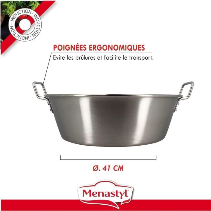 Bassine a confiture - MENASTYL - 4615452 - Acier inoxydable - 40,5 cm - 17 litres