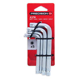jeu de 5 clés coudées XZN - PRECISION STEEL - 12 Pans mâles - 5-6-8-10-12 - Acier au chrome-vanadium