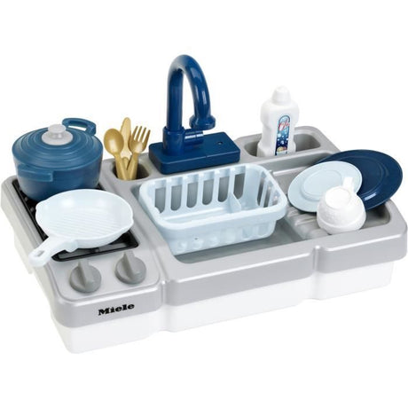 Jouet d'évier - KLEIN - Évier de cuisine Miele avec robinet fonctionnel et accessoires - Livré avec de nombreux accessoires.