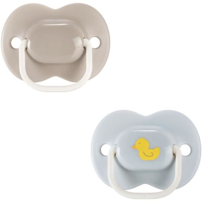 Sucettes - TOMMEE TIPPEE - ANYTIME - 6-18 mois - Lot de 2 sucettes symÈtriques sans BPA - Capsule de stÈrilisation rÈutilisable