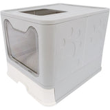 Maison de toilette - M PETS - SILE TOP - Gris - 51 x 41 x 12.5 cm - Pratique, dÈmontable, tiroir coulissant, pelle incluse