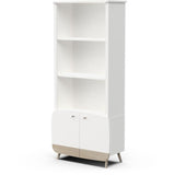 Bibliotheque 2T / 2P - FIRMIANA - style scandinave - Blanc mat / chene kronberg - 77.4 x 36.6 x 177 cm - DEMEYERE