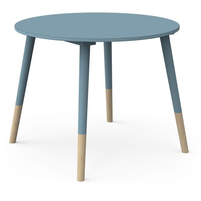 Ensemble table + chaises FIRMIANA - style scandinave - bleu orage & bois naturel - DEMEYERE