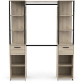 Dressing double - L160 x P50x H200 cm - Décor chene et noir - DEMEYERE