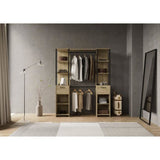 Kit Dressing duo - L160 x P50x H200 cm - Décor chene Kronberg / Noir mat - GARY
