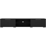 Meuble TV - MATCH - Noir mat - 2 tiroirs, une niche - 172,7 x 39,9 x 33,1 cm