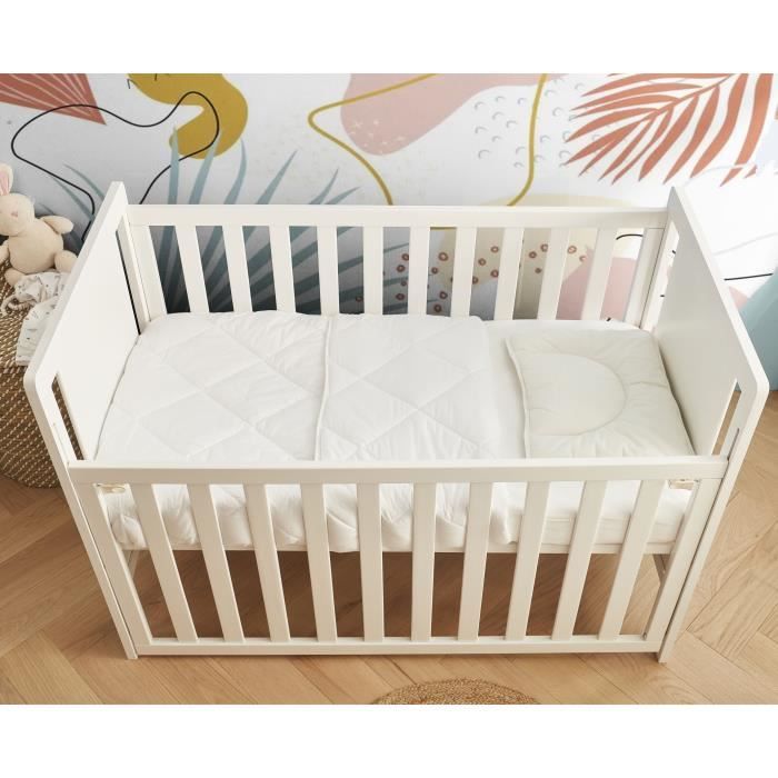 Couette - 75x120cm - MON P'TIT DODO - Chaude - 100% Polyester Fibre creuse siliconÈe - 1 personne - Blanc