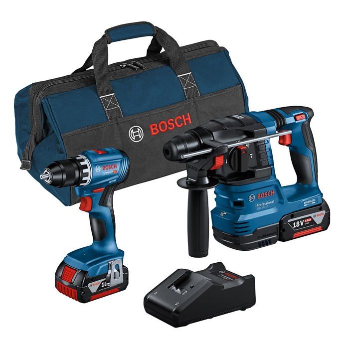 Combo-kit - BOSCH - GSR 18V-45 + GBH 18V-22 - 4.0 Ah battery - Impact drill