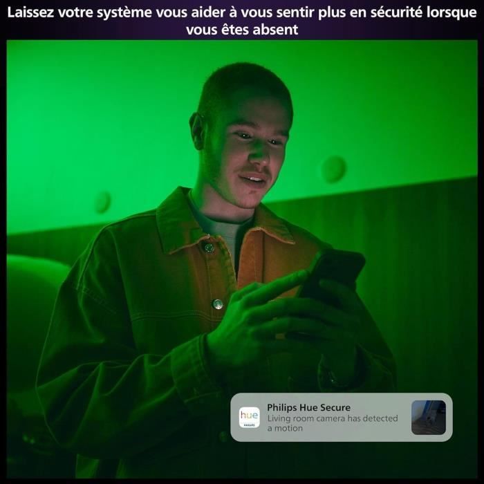 Caméra filaire avec support de bureau - Philips Hue - Secure - HD 1080P - Intérieure ou extérieure - Blanc