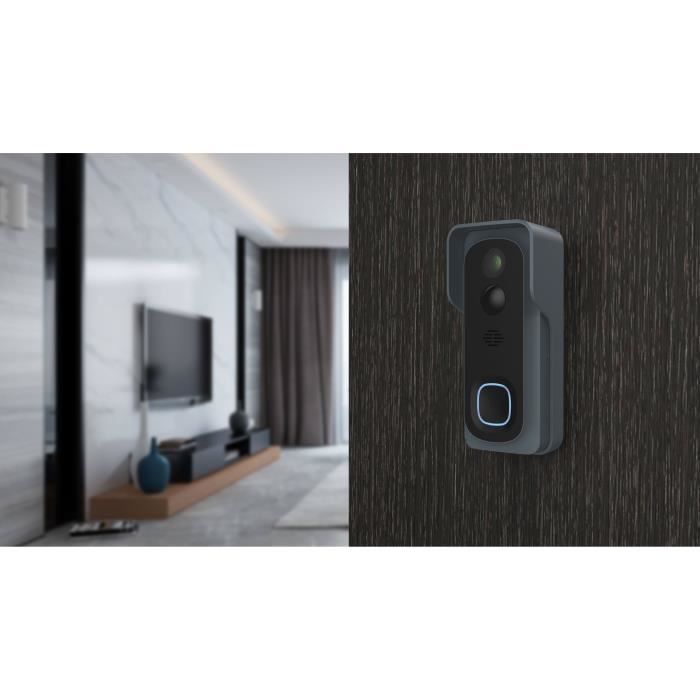 Kit Sonnette connectée - LINK2HOME - Wi-Fi - Audio bidirectionnel - Carillon sans fil - SD 8 Go