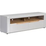 Meuble TV - Marlon - Elégance - En panneaux de particules - Blanc mat / blanc ultra-brillant - 150 x 51 x 40 cm - Trendteam