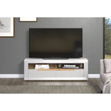 Meuble TV - Marlon - Elégance - En panneaux de particules - Blanc mat / blanc ultra-brillant - 150 x 51 x 40 cm - Trendteam