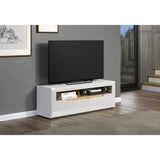Meuble TV - Marlon - Elégance - En panneaux de particules - Blanc mat / blanc ultra-brillant - 150 x 51 x 40 cm - Trendteam