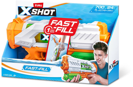 Pistolet ŕ eau - ZURU - X-SHOT Medium Fast-Fill - Remplissage 1 seconde - Portée 9 m - Réservoir 700 ml