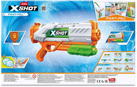 Pistolet ŕ eau - ZURU - X-SHOT Medium Fast-Fill - Remplissage 1 seconde - Portée 9 m - Réservoir 700 ml