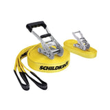 Slackline - SCHILDKROT - 15 m de long x 5 cm de large - Cliquet en métal - Sangle d'apprentissage incluse - Max 150 kg