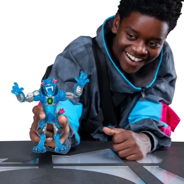 Figurine articulée - MRBEAST LAB - Stealth Panther - 13 cm - Corps translucide bleu - 20 points d'articulation