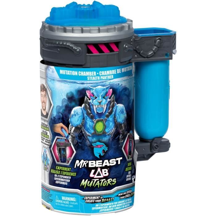 Figurine articulée - MRBEAST LAB - Stealth Panther - 13 cm - Corps translucide bleu - 20 points d'articulation