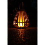 Lampe solaire - Marta - Beige - Bambou naturel - Eclairage effet flamme - Recharge USB et solaire