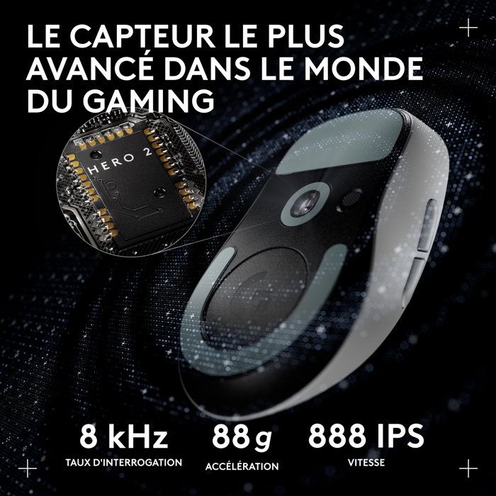 Souris gamer - sans fil - Logitech - G Pro X Superlight 2 DEX - Blanc