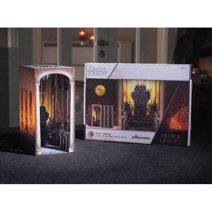 Book Nook - Kit DIY a construire Maquette 3D Serre Livre - REVELL - Tiny Adventures - Game of Thrones - Le trône de fer - LED