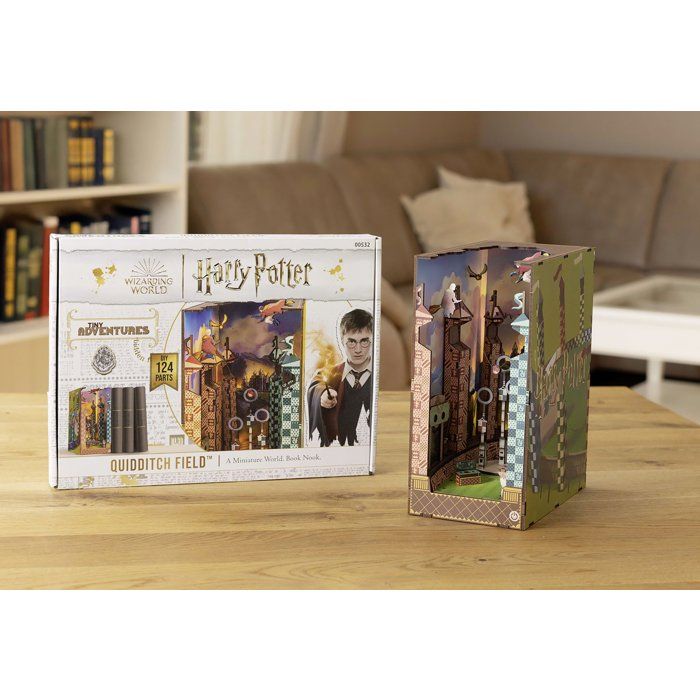 Book Nook - Kit DIY a construire Maquette 3D Serre Livre - REVELL - Tiny Adventures - Harry Potter - Terrain de Quidditch - LED