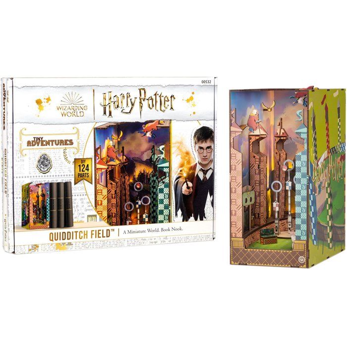 Book Nook - Kit DIY a construire Maquette 3D Serre Livre - REVELL - Tiny Adventures - Harry Potter - Terrain de Quidditch - LED