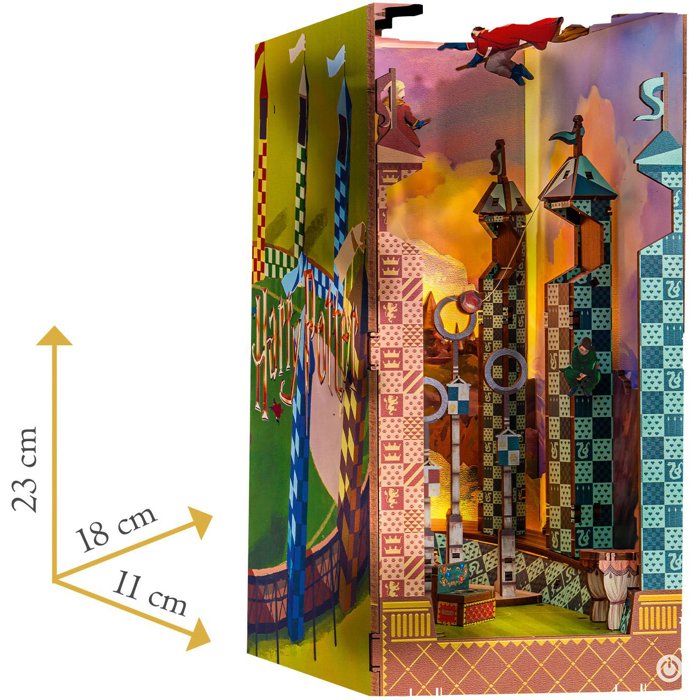 Book Nook - Kit DIY a construire Maquette 3D Serre Livre - REVELL - Tiny Adventures - Harry Potter - Terrain de Quidditch - LED