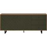 Buffet bas - SENTRA - Vert foncé - 2 portes, 3 tiroirs - 124 x 40 x 136 cm - TRENDTEAM
