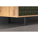 Buffet bas - SENTRA - Vert foncé - 2 portes, 3 tiroirs - 124 x 40 x 136 cm - TRENDTEAM