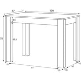 Table a manger - CLoe - Rectangulaire - Blanc Artik / Béton - 109 x 67 x 78 cm