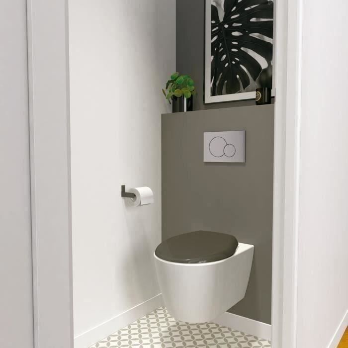 Abattant WC Marina Gris - Polypropylene - Gelco - DÈclipsable - Fixation universelle