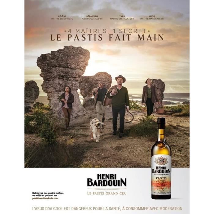 Pastis Henri Bardouin - Apéritif Anisé - France - 45%vol - 70cl sous étui