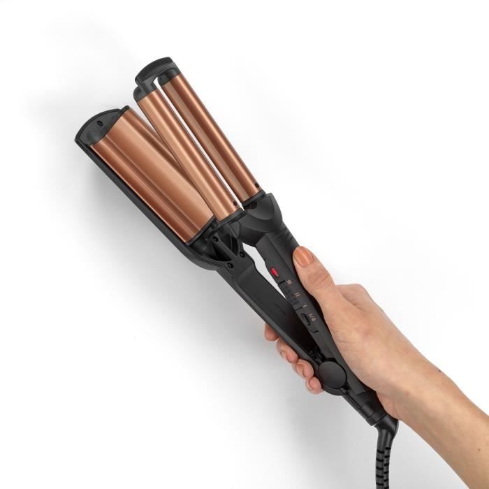 Lisseur - BaByliss - W2447E - Effet wavy, jusqu'a 200°C avec des plaques larges et ondulées en Tourmaline-céramique