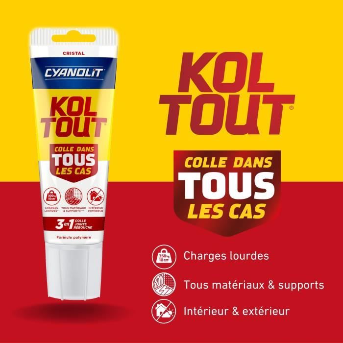 Colle de fixation et d'étanchéité - CYANOLIT - Cristal - Tube 125 ml - Transparent - Pratique et flexible
