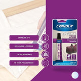 Colle spéciale tissu - CYANOLIT - Fixation flexible - Idéale pour tissus et textiles