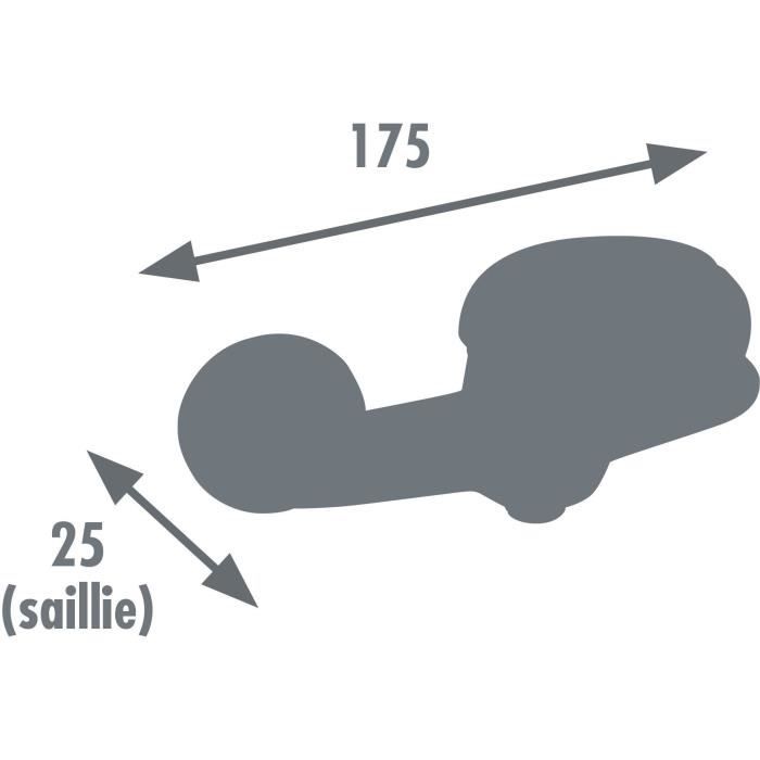 Mitigeur de douche - EDOUARD ROUSSEAU - Jocker - Design sobre - Poignée métal fine - Cartouche céramique Ø 35 mm - Chromé