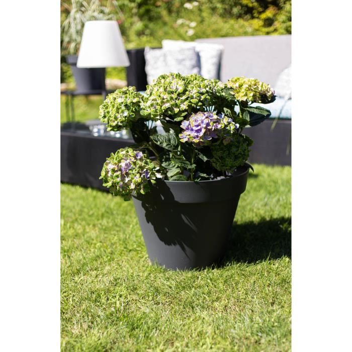 EDA Tuscany round flower pot - Ø 40 x H 32 cm - 23 L - Anthracite grey