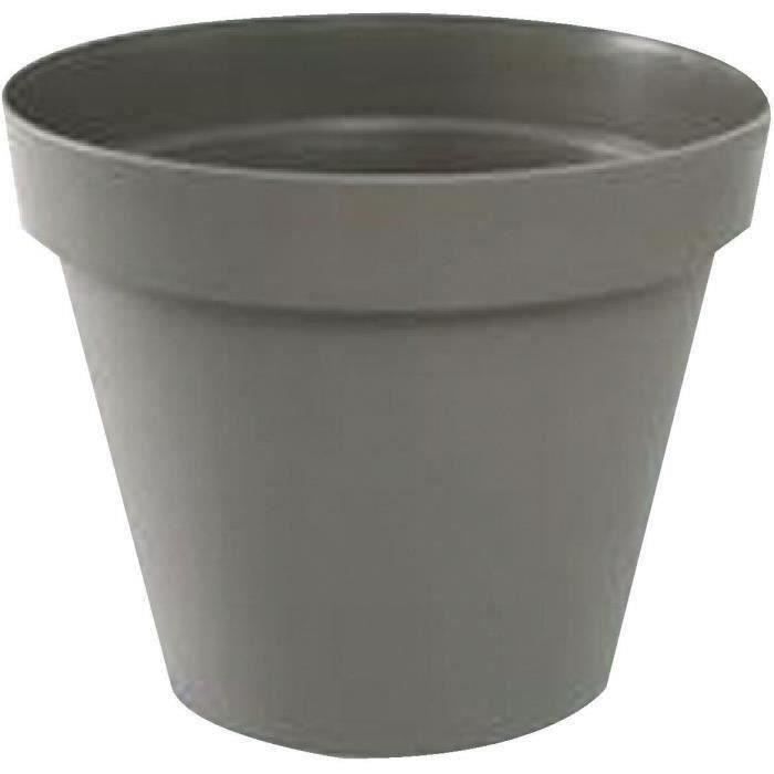 Tuscany round flower pot - EDA PLASTIC - Ø 30 x H 26 cm - 10 L - Taupe