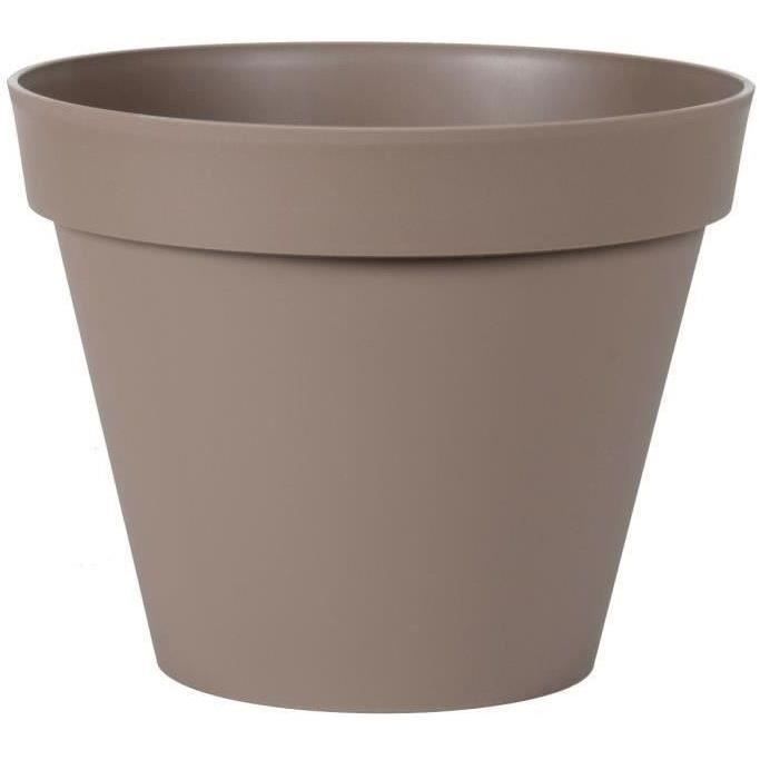 EDA Tuscany Round Flower Pot - Ø 40 x H 32 cm - 23 L - Taupe