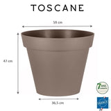 EDA Pot de fleur rond Toscane - ÿ 60 x H 47 cm - 76 L - Taupe