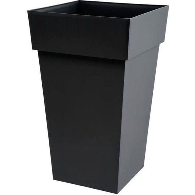 Pot de fleurs haut Carré 39 cm - EDA - Toscane - 62 L - 39 x 39 x H. 65 cm - Gris Anthracite